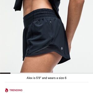 Lululemon Navy Blue Hotty Hot High-Rise Lined Short 2.5”